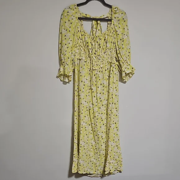 For Love And Lemons Light Yellow Floral Dress - Picture 3 of 7